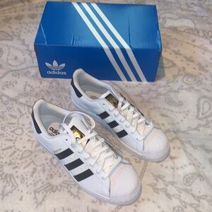 New Adidas Originals Superstar Black White Shoes